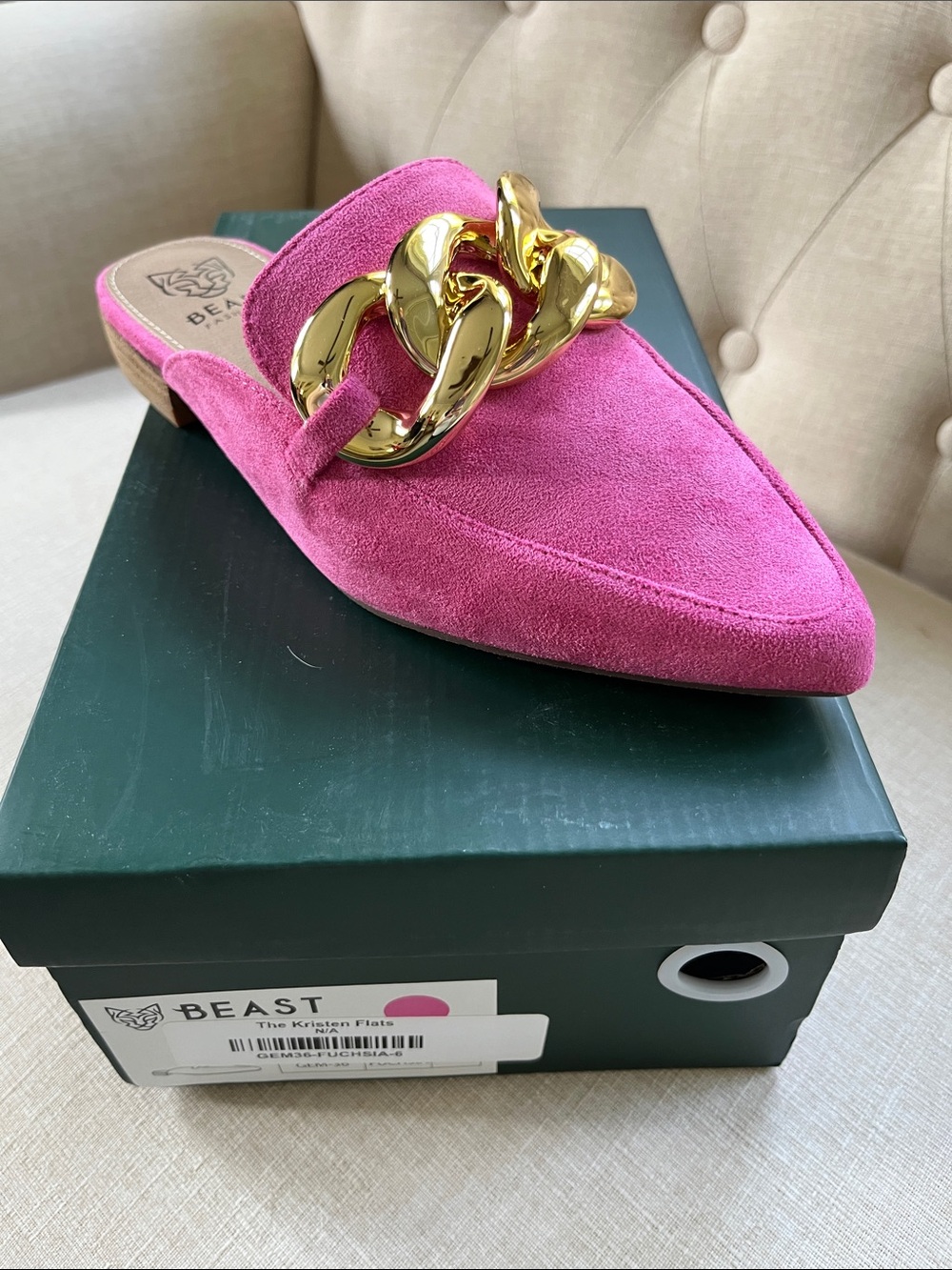 Pink Suede Mule